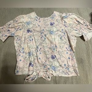 Never worn open back blouse with floral design from Express L